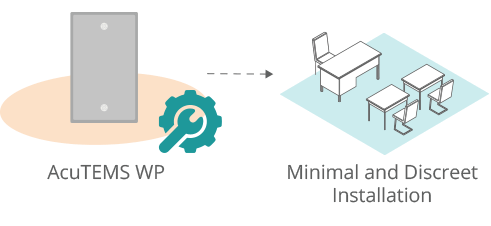 Illustration of the Low Profile Installation feature of the AcuTEMS WP Temperature Sensor.