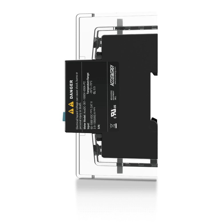 Side view of the AcuDC 300 EV charging meter.