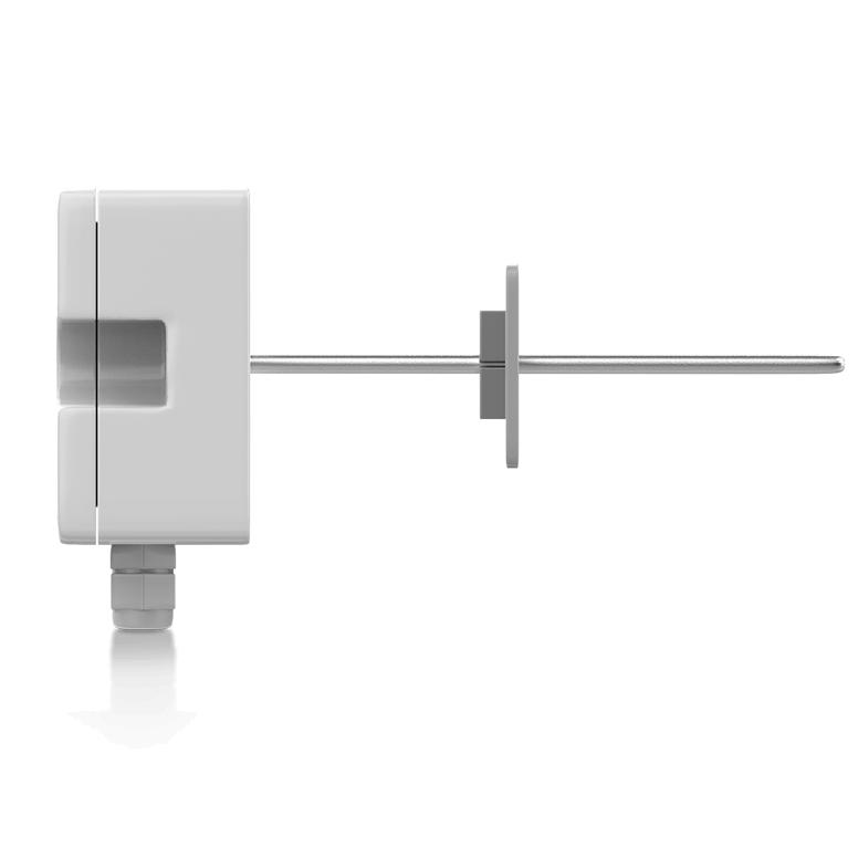Right-side view of the AcuTEMS DM duct mount temperature sensor
